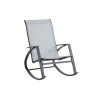 Silla Mecedora Rebecca Mobili Sadafuly 94x104x60 Acero Poliéster Gris claro Antracita Moderno