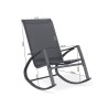 Silla Mecedora Rebecca Mobili Sadafuly 94x104x60 Acero Poliéster Gris claro Antracita Moderno