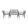 Salon de Jardin Rebecca Mobili Rawal 75x110x58 Acier Polyester Gris Clair Anthracite Moderne ENSEMBLE 4 pcs