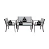 Salon de Jardin Rebecca Mobili Rawal 75x110x58 Acier Polyester Gris Clair Anthracite Moderne ENSEMBLE 4 pcs