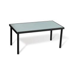 Salon de Jardin Rebecca Mobili Rawal 75x110x58 Acier Polyester Gris Clair Anthracite Moderne ENSEMBLE 4 pcs