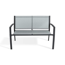 Salon de Jardin Rebecca Mobili Rawal 75x110x58 Acier Polyester Gris Clair Anthracite Moderne ENSEMBLE 4 pcs