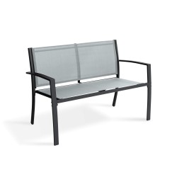 Gartenlounge Rebecca Mobili Rawal 75x110x58 Stahl Polyester Hellgrau Anthrazit Modern SET 4 stk