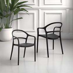 Chair Rebecca Mobili Baloot 81x57x51,5 Polypropylene Black Modern