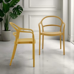 Chair Rebecca Mobili Nopal 81x57x51,5 Polypropylene Mustard Yellow Modern