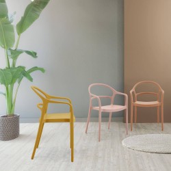 Chair Rebecca Mobili Nopal 81x57x51,5 Polypropylene Mustard Yellow Modern