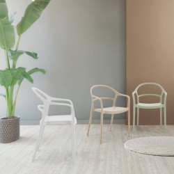 Cadeira Rebecca Mobili Kersie 81x57x51,5 Polipropileno Branco Moderno