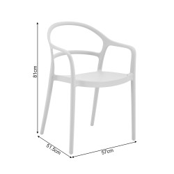 Chair Rebecca Mobili Kersie 81x57x51,5 Polypropylene White Modern