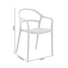 Chair Rebecca Mobili Kersie 81x57x51,5 Polypropylene White Modern
