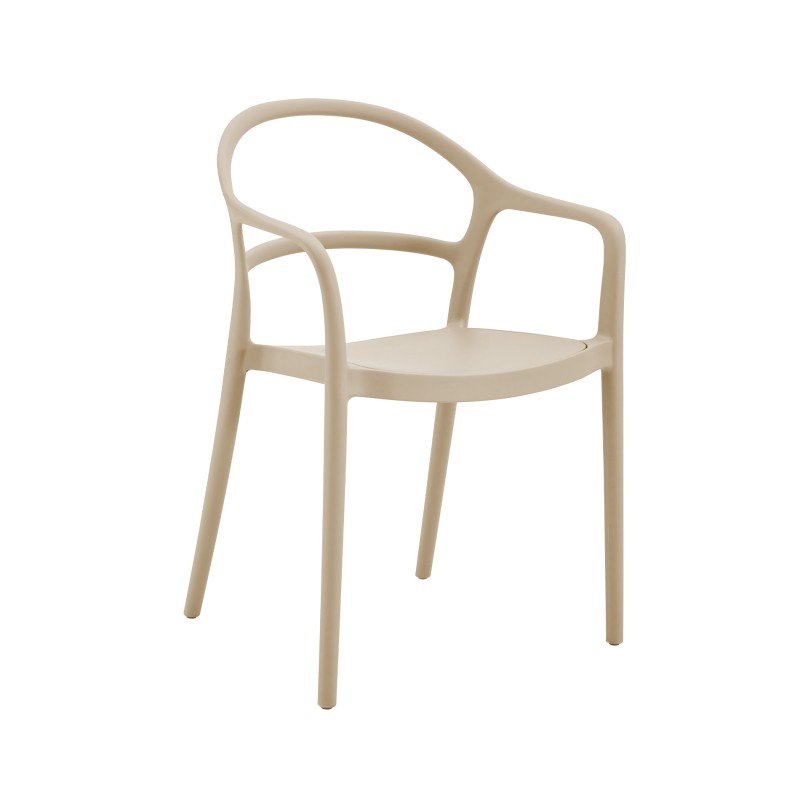 Chair Rebecca Mobili Grewia 81x57x51,5 Polypropylene Taupe Modern