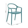 Chair Rebecca Mobili Aeonio 81x57x51,5 Polypropylene Petroleum blue Modern