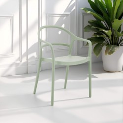 Cadeira Rebecca Mobili Harif 81x57x51,5 Polipropileno Verde Claro Moderno