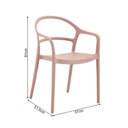 Chair Rebecca Mobili Dahyl 81x57x51,5 Polypropylene Pink Modern