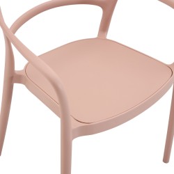 Chaise Rebecca Mobili Dahyl 81x57x51,5 Polypropylène Rose Moderne