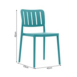 Chair Rebecca Mobili Alawe 82x42x53 Polypropylene Petroleum blue Modern