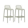 Bar Stool Rebecca Mobili Hindiba 97x46x40 Polypropylene Light Green Modern SET 2 pz
