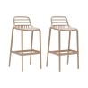 Barhocker Rebecca Mobili Pteris 97x46x40 Polypropylen Taupe Moderno SET 2 stk