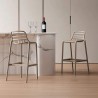 Barhocker Rebecca Mobili Pteris 97x46x40 Polypropylen Taupe Moderno SET 2 stk