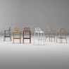 Taburete de Bar Rebecca Mobili Pteris 97x46x40 Polipropilene Taupe Moderno CONJUNTO 2 pz
