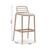 Hoker Barowy Rebecca Mobili Pteris 97x46x40 Polipropylen Szary Taupe Nowoczesny ZESTAW 2 stk