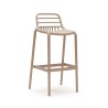 Taburete de Bar Rebecca Mobili Pteris 97x46x40 Polipropilene Taupe Moderno CONJUNTO 2 pz