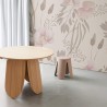 Kruk Rebecca Mobili Ambonya 46x30x30 Polypropyleen Kunstleer Roze Modern SET 2 stk