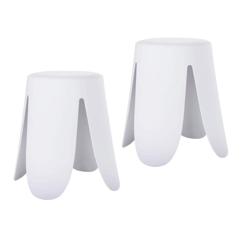 Kruk Rebecca Mobili Koten 46x30x30 Polypropyleen Kunstleer Wit Modern SET 2 stk Kruk Rebecca Mobili Koten 46x30x30 Polypropyleen Kunstleer Wit Modern SET 2 stk