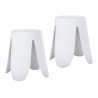 Sgabello Rebecca Mobili Koten 46x30x30 Polipropilene Similpelle Bianco Moderno SET 2 pz
