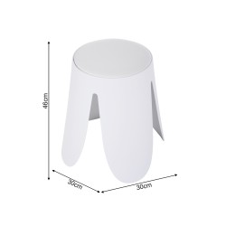 Stool Rebecca Mobili Koten 46x30x30 Polypropylene Faux Leather White Modern SET 2 pz