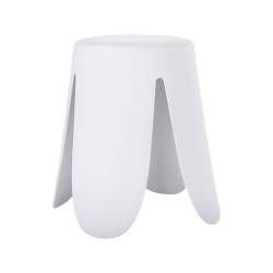 Kruk Rebecca Mobili Koten 46x30x30 Polypropyleen Kunstleer Wit Modern SET 2 stk
