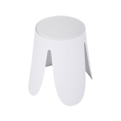 Kruk Rebecca Mobili Koten 46x30x30 Polypropyleen Kunstleer Wit Modern SET 2 stk