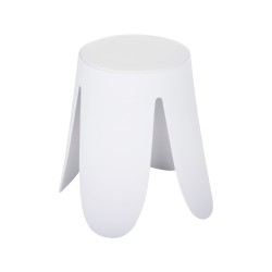 Kruk Rebecca Mobili Koten 46x30x30 Polypropyleen Kunstleer Wit Modern SET 2 stk