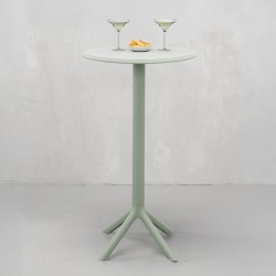 Mesa Alta Rebecca Mobili Eliora 105x60x60 Polipropileno Verde Claro Moderno