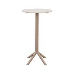 Tavolino Alto Rebecca Mobili Naqel 105x60x60 Polipropilene Grigio Tortora Moderno