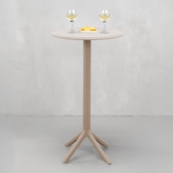High Table Rebecca Mobili Naqel 105x60x60 Polypropylene Taupe Modern