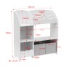 Rebecca Mobili Organizer per Giocattoli Mobile per Cameretta Bianco MDF con 2 Scatole 5 Vani