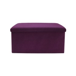 Rebecca Mobili Sitztruhe Fußhocker Bank Aufbewahrung Violett Baumwolle 38x76x38