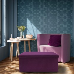 Rebecca Mobili Sitztruhe Fußhocker Bank Aufbewahrung Violett Baumwolle 38x76x38