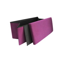 Rebecca Mobili Sitztruhe Fußhocker Bank Aufbewahrung Violett Baumwolle 38x76x38