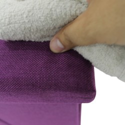 Rebecca Mobili Sitztruhe Fußhocker Bank Aufbewahrung Violett Baumwolle 38x76x38