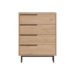 Ladenkastje 4 Lades Rebecca Mobili Maguey 95x75x44,5 Spaanplaat Ijzer Bruin Donkergrijs Modern