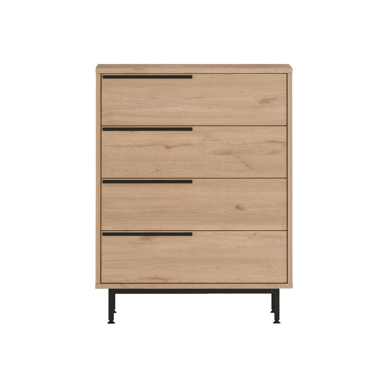 Ladenkastje 4 Lades Rebecca Mobili Maguey 95x75x44,5 Spaanplaat Ijzer Bruin Donkergrijs Modern Ladenkastje 4 Lades Rebecca Mobili Maguey 95x75x44,5 Spaanplaat Ijzer Bruin Donkergrijs Modern