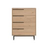 Ladenkastje 4 Lades Rebecca Mobili Maguey 95x75x44,5 Spaanplaat Ijzer Bruin Donkergrijs Modern