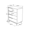Commode 4 tiroirs Rebecca Mobili Maguey 95x75x44,5 Panneau de particules Fer Marron Gris Foncé Moderne