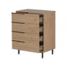 Ladenkastje 4 Lades Rebecca Mobili Maguey 95x75x44,5 Spaanplaat Ijzer Bruin Donkergrijs Modern