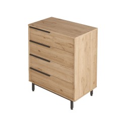 Ladenkastje 4 Lades Rebecca Mobili Maguey 95x75x44,5 Spaanplaat Ijzer Bruin Donkergrijs Modern