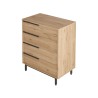 Ladenkastje 4 Lades Rebecca Mobili Maguey 95x75x44,5 Spaanplaat Ijzer Bruin Donkergrijs Modern