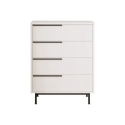 Ladenkastje 4 Lades Rebecca Mobili Vahona 95x75x44,5 Spaanplaat Ijzer Wit Donkergrijs Modern