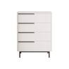 Ladenkastje 4 Lades Rebecca Mobili Vahona 95x75x44,5 Spaanplaat Ijzer Wit Donkergrijs Modern