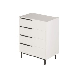 Ladenkastje 4 Lades Rebecca Mobili Vahona 95x75x44,5 Spaanplaat Ijzer Wit Donkergrijs Modern